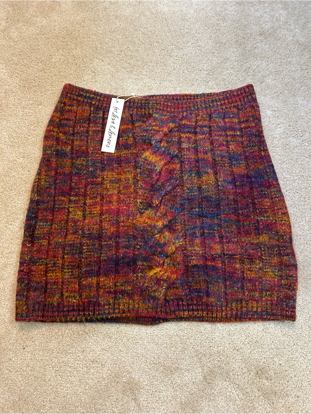 For Love & Lemons Ruby Knit Mini Skirt Size Medium NWT MSRP $115